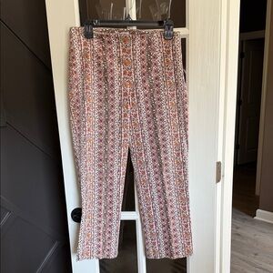 ERIC SPENCER Floral Print & Stripe Stretch Ankle Length Pants Size 10